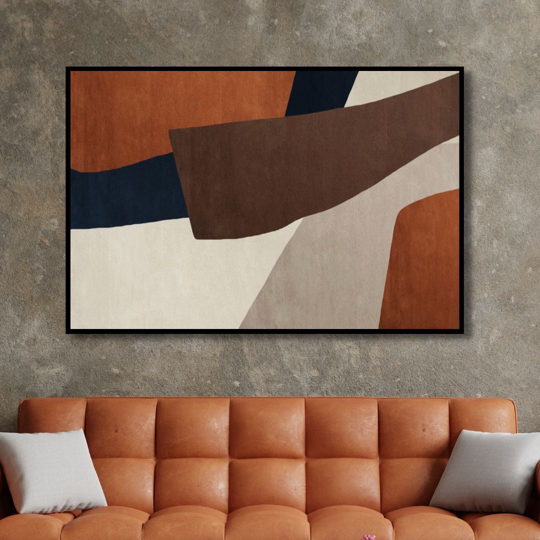 Brown and Beige Geometric Wabi Sabi Art