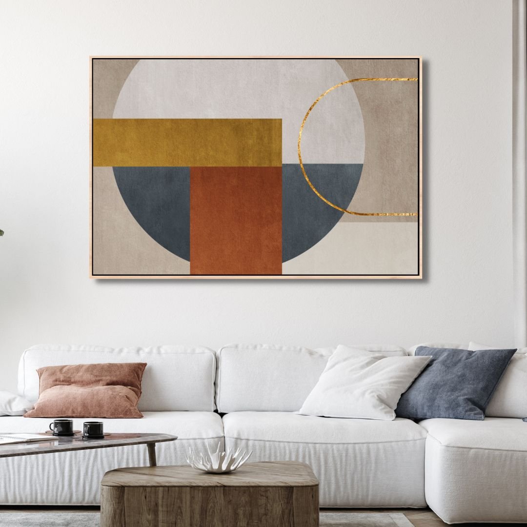 Brown, Gray and Gold Geometric Abstract Art