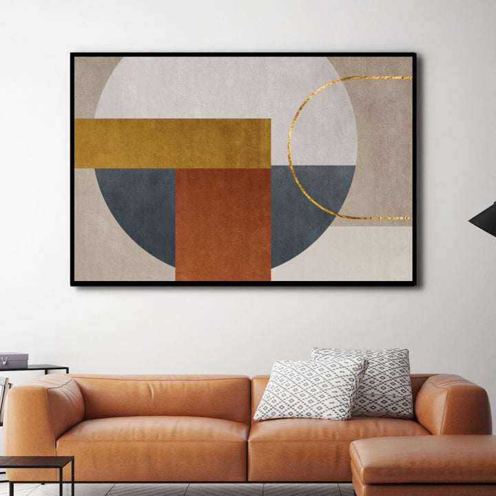 Brown, Gray and Gold Geometric Abstract Art