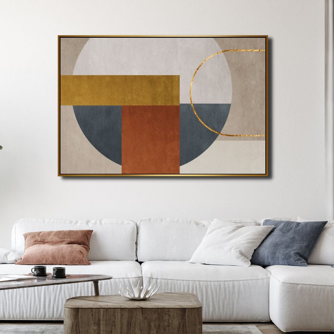 Brown, Gray and Gold Geometric Abstract Art