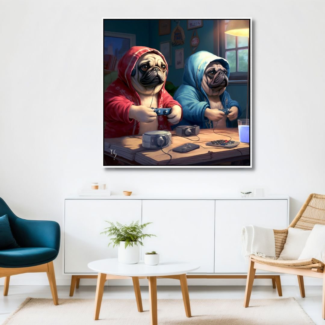 Bulldogs Play Time Canvas Art