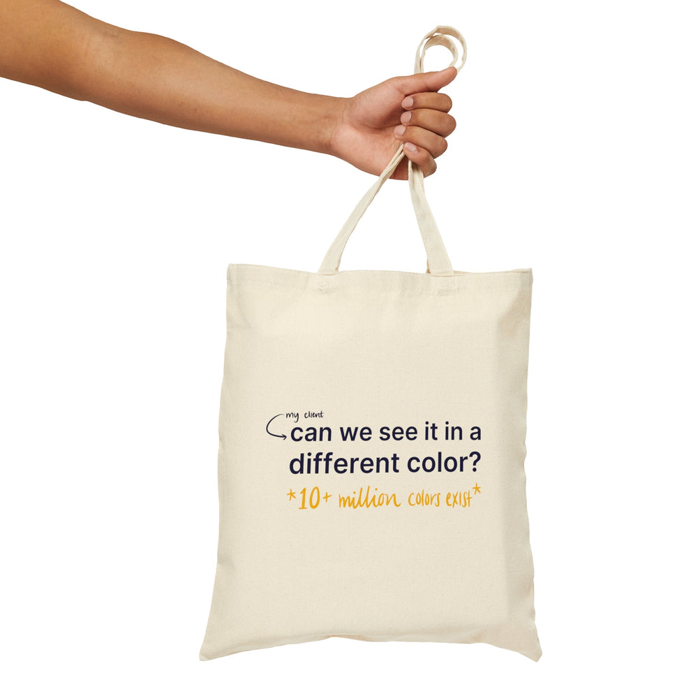 "Can We See it in a Different Color" Creative Designer Cotton Canvas Tote Bag - Bags - Designity Art