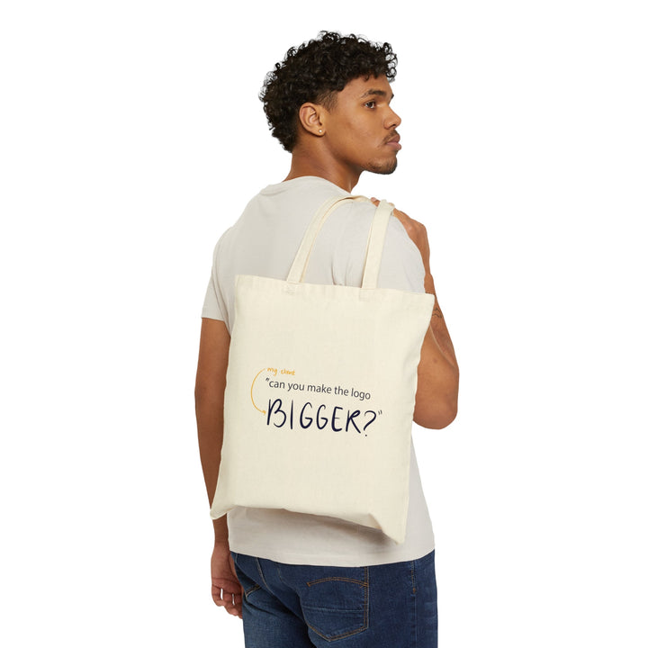 "Can You Make the Logo Bigger?" Creative Designer Cotton Canvas Tote Bag - Bags - Designity Art