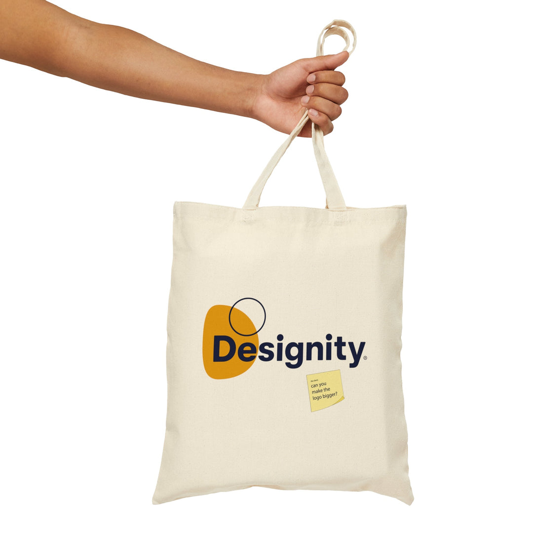 "Can You Make the Logo Bigger" Creative Designer Cotton Canvas Tote Bag - Bags - Designity Art