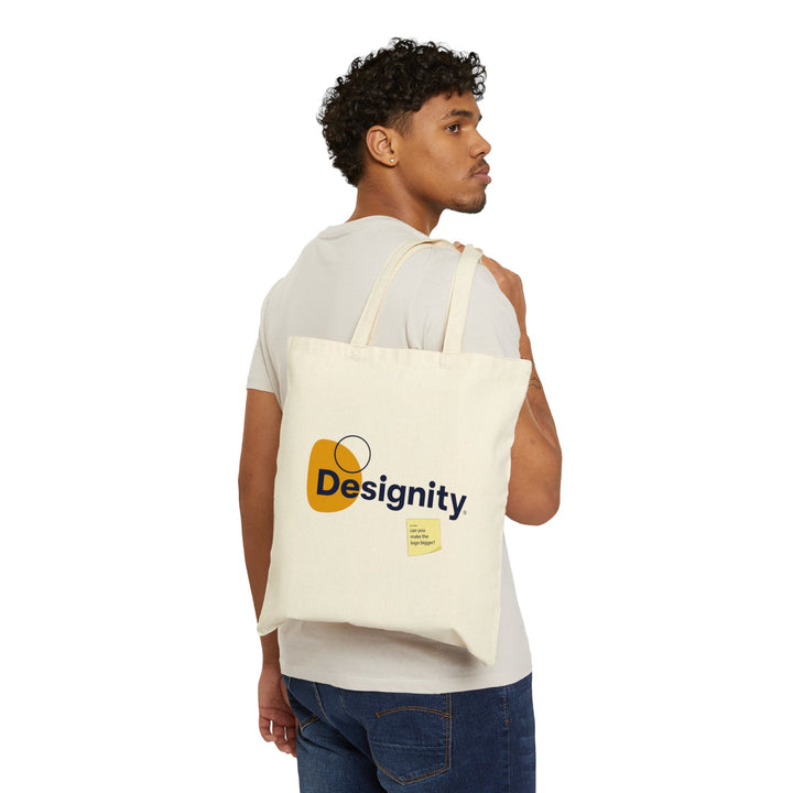 "Can You Make the Logo Bigger" Creative Designer Cotton Canvas Tote Bag - Bags - Designity Art