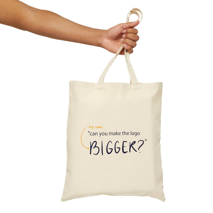 "Can You Make the Logo Bigger?" Creative Designer Cotton Canvas Tote Bag - Bags - Designity Art