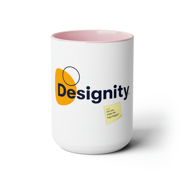 "Can You Make the Logo Bigger?" Creative Designer Two-Tone Coffee Mugs, 15oz - Mug - Designity Art