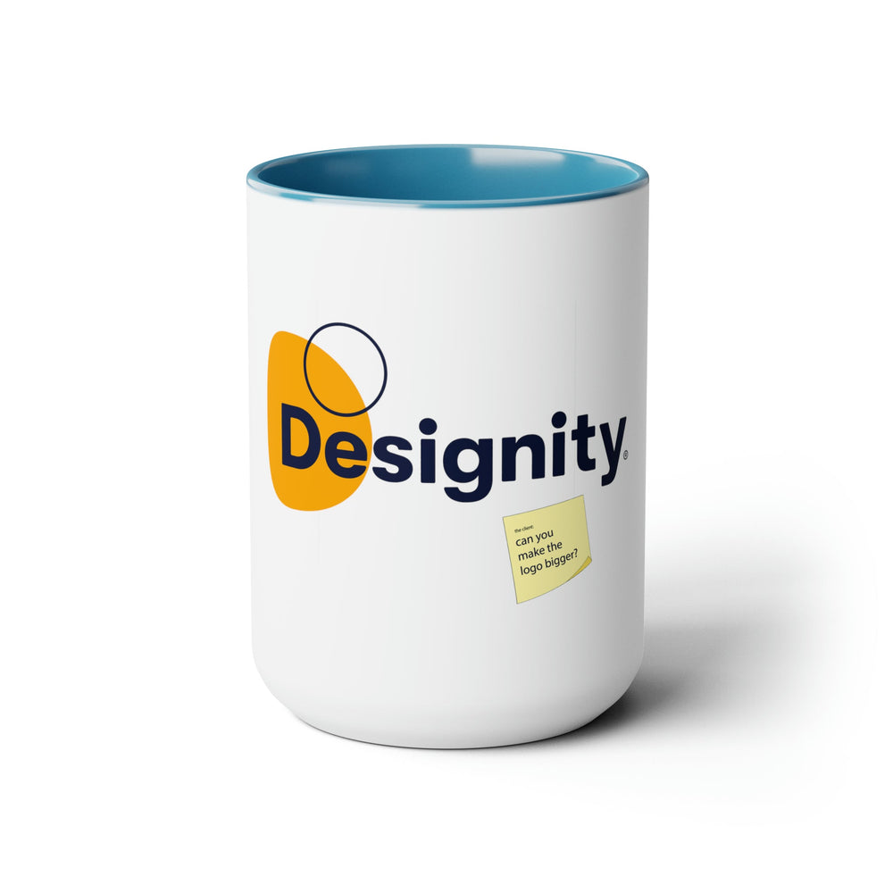 "Can You Make the Logo Bigger?" Creative Designer Two-Tone Coffee Mugs, 15oz - Mug - Designity Art