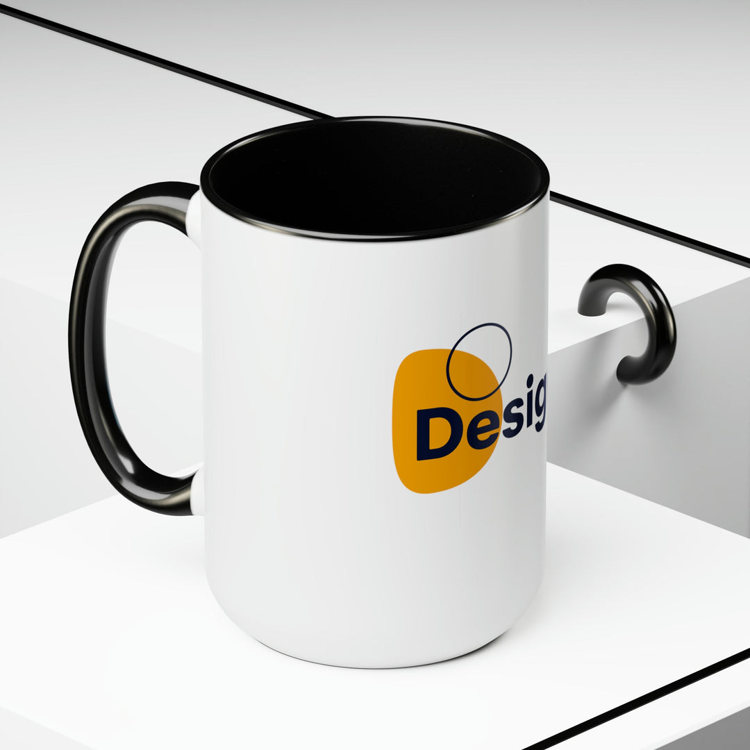 "Can You Make the Logo Bigger?" Creative Designer Two-Tone Coffee Mugs, 15oz - Mug - Designity Art