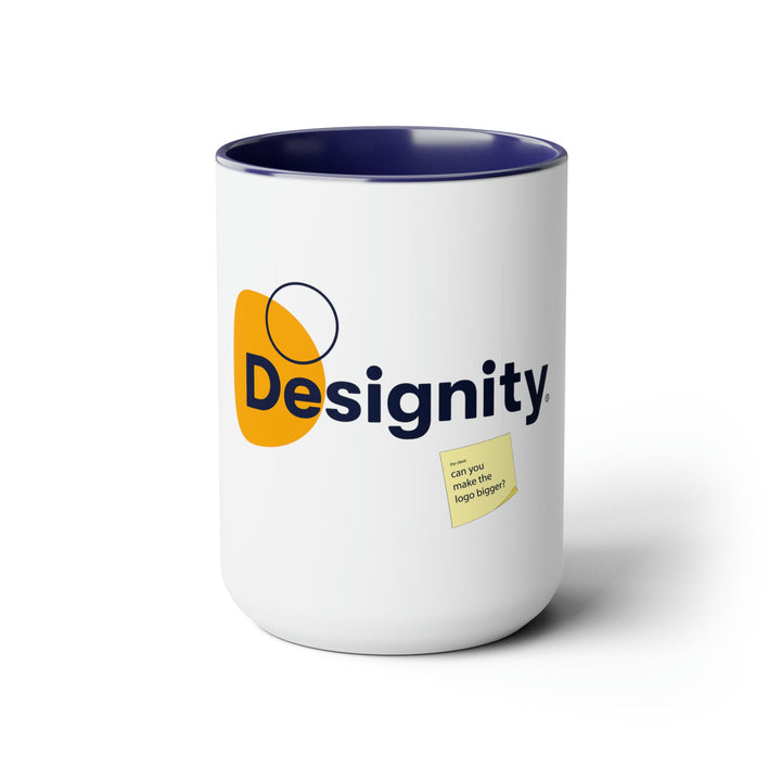 "Can You Make the Logo Bigger?" Creative Designer Two-Tone Coffee Mugs, 15oz - Mug - Designity Art