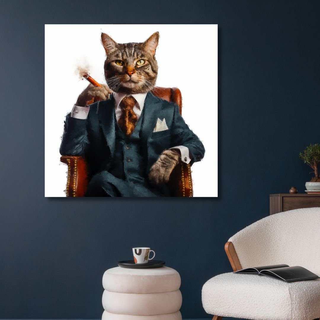 Cat CEO Canvas Wall Art - Designity Art