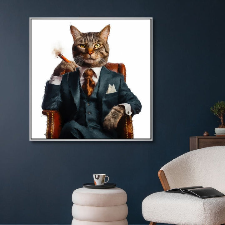 Cat CEO Canvas Wall Art - Designity Art