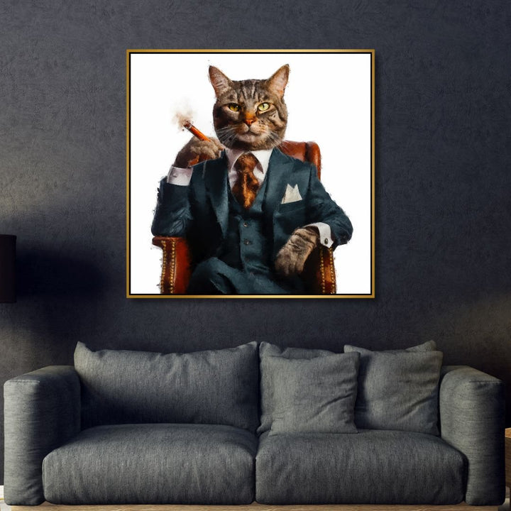 Cat CEO Canvas Wall Art - Designity Art