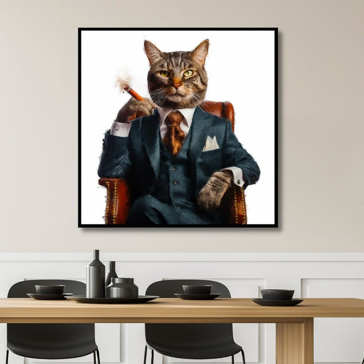 Cat CEO Canvas Wall Art - Designity Art