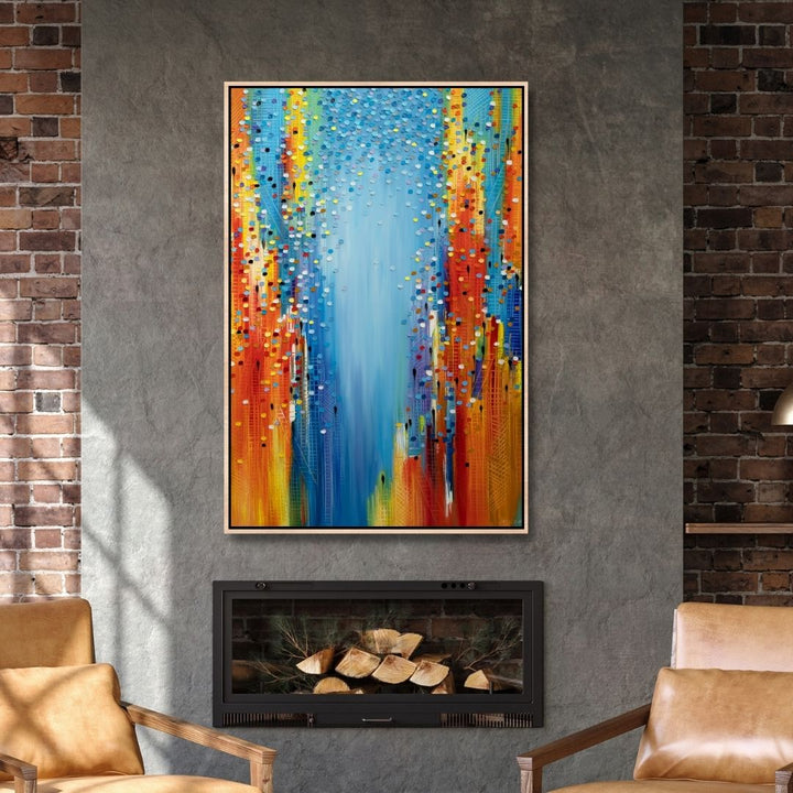 "City in Motion" Abstract Canvas Wall Art - Designity Art