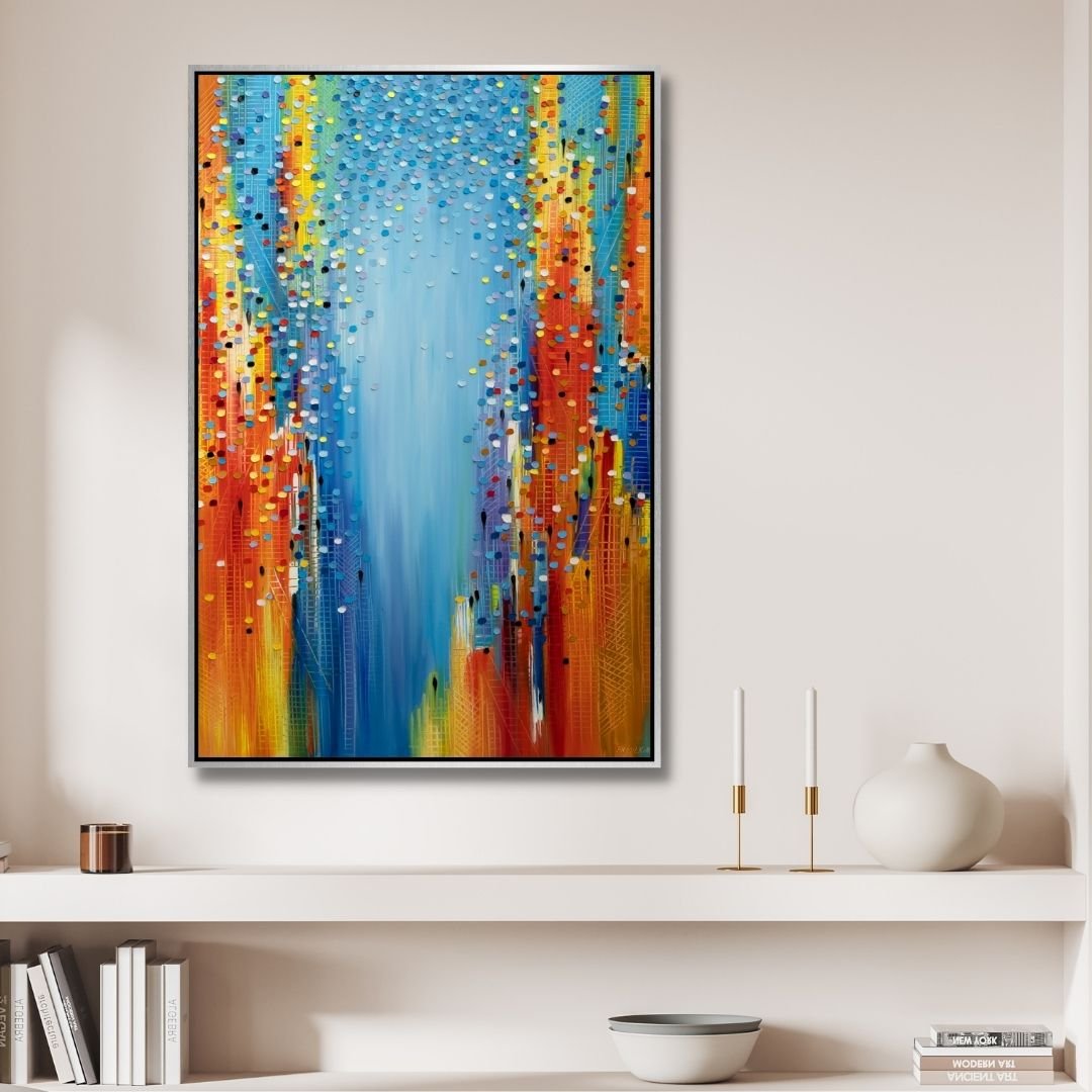 "City in Motion" Abstract Canvas Wall Art - Designity Art