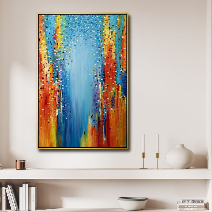 "City in Motion" Abstract Canvas Wall Art - Designity Art