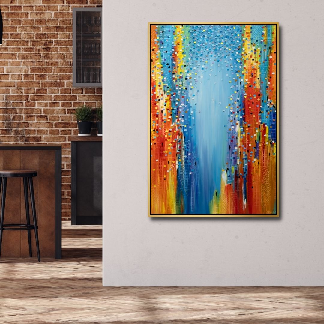 "City in Motion" Abstract Canvas Wall Art - Designity Art