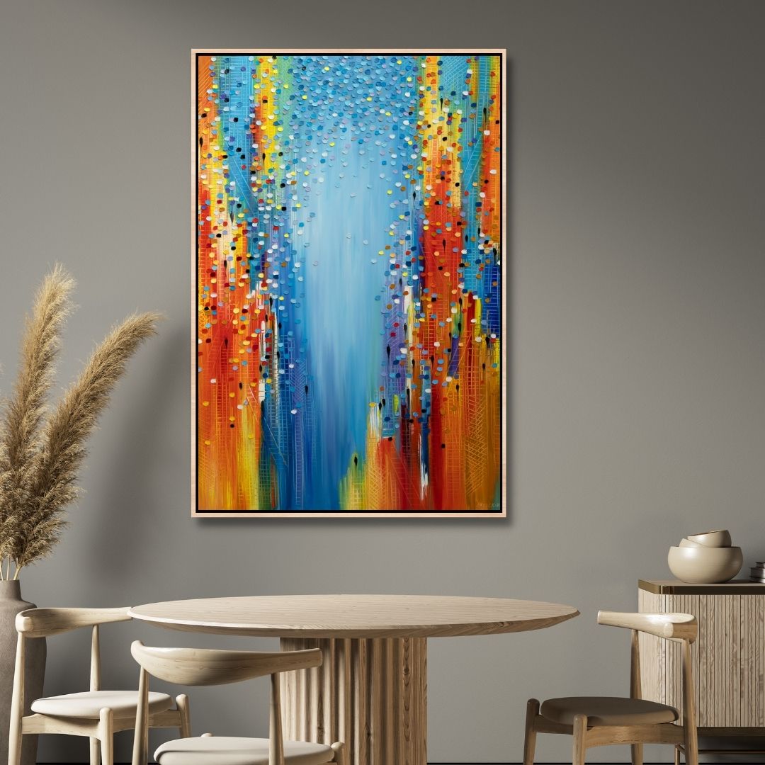 "City in Motion" Abstract Canvas Wall Art - Designity Art