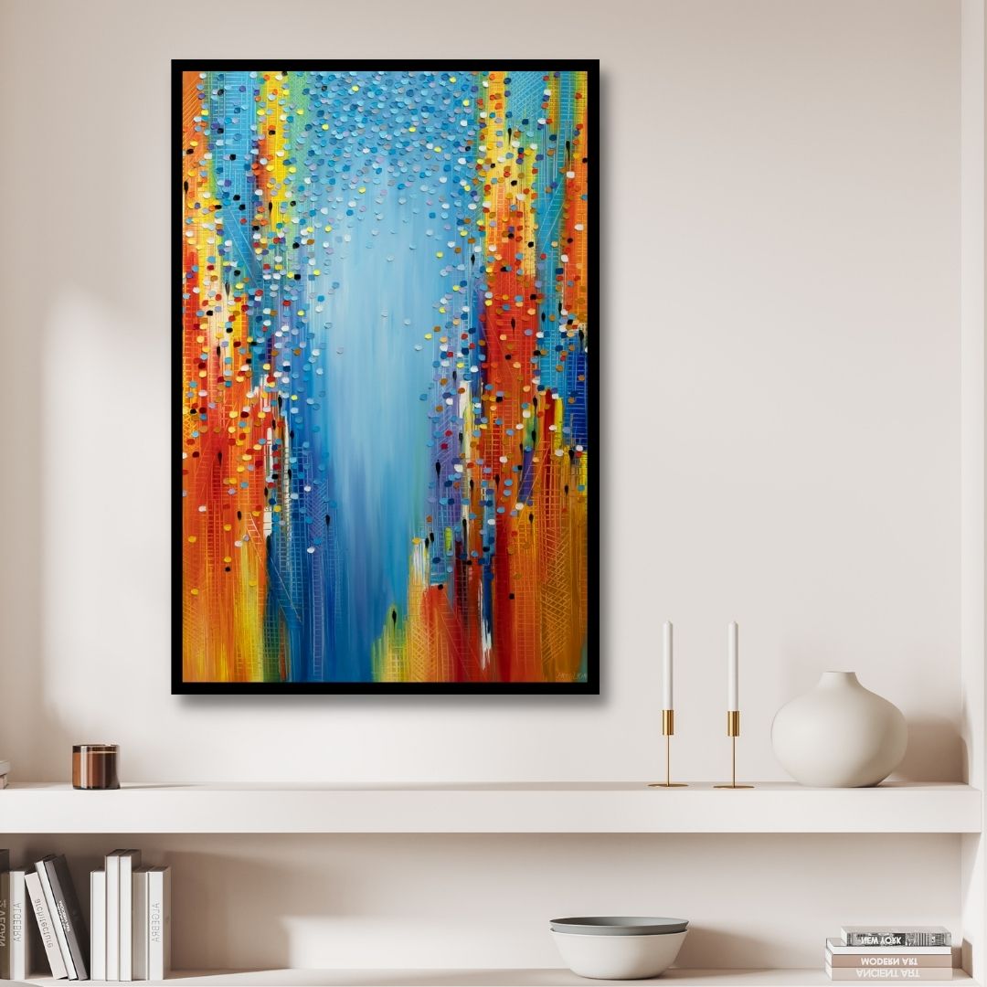 "City in Motion" Abstract Canvas Wall Art - Designity Art