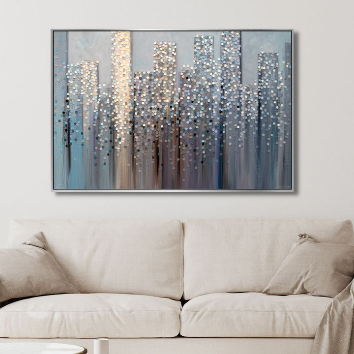 City in The Dreams Abstract Canvas Wall Art - Designity Art