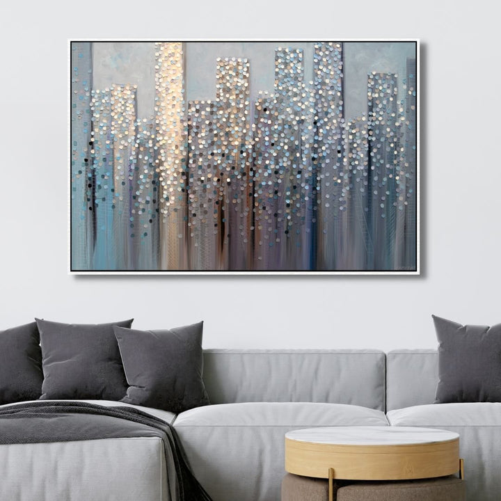 City in The Dreams Abstract Canvas Wall Art - Designity Art