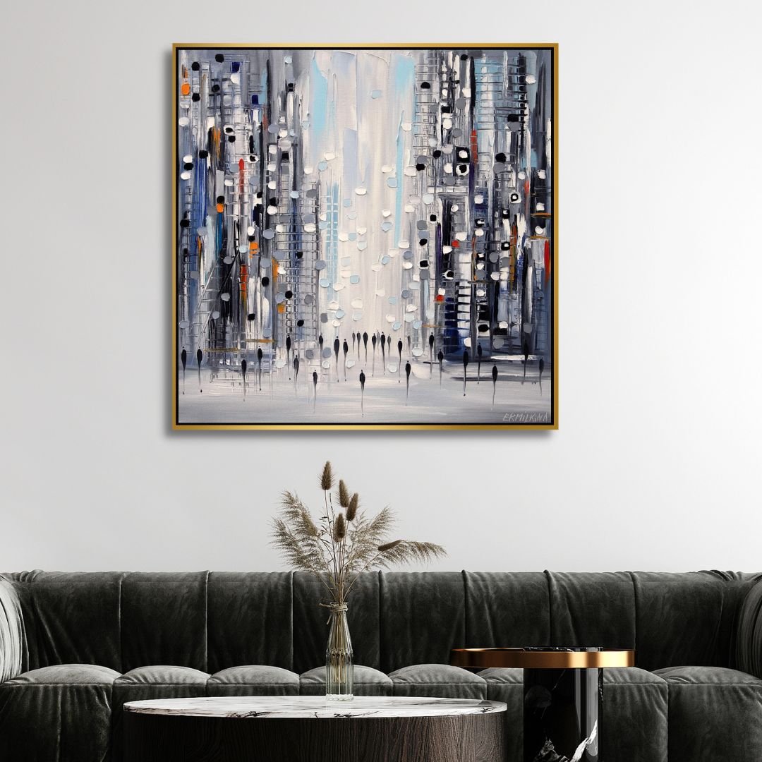 City Life Abstract Canvas Art - Designity Art