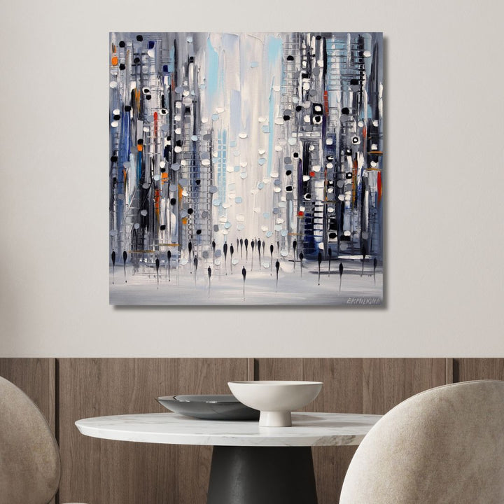 City Life Abstract Canvas Art - Designity Art