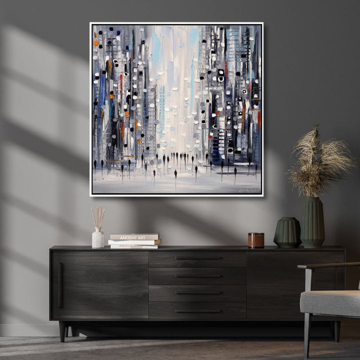 City Life Abstract Canvas Art - Designity Art