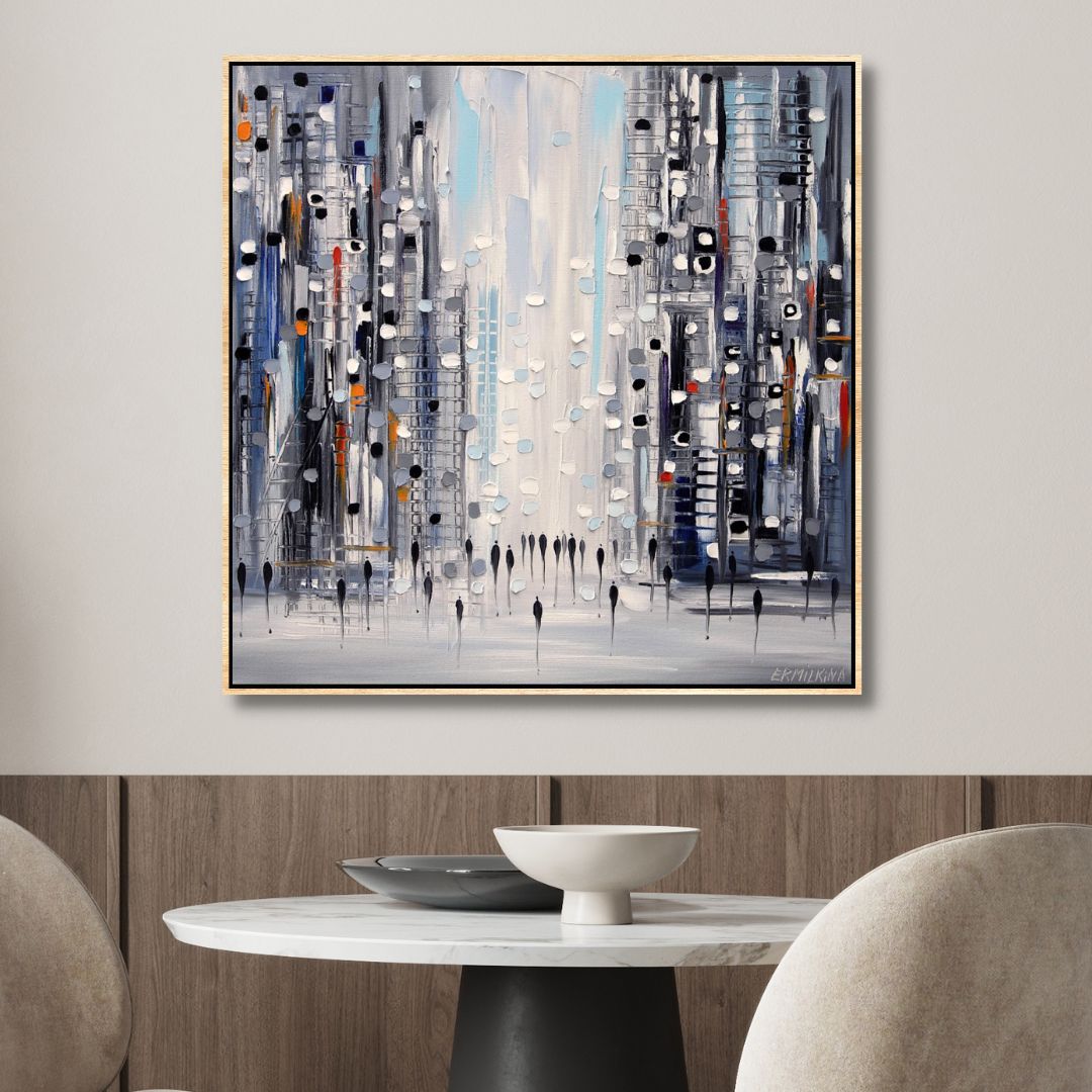 City Life Abstract Canvas Art - Designity Art