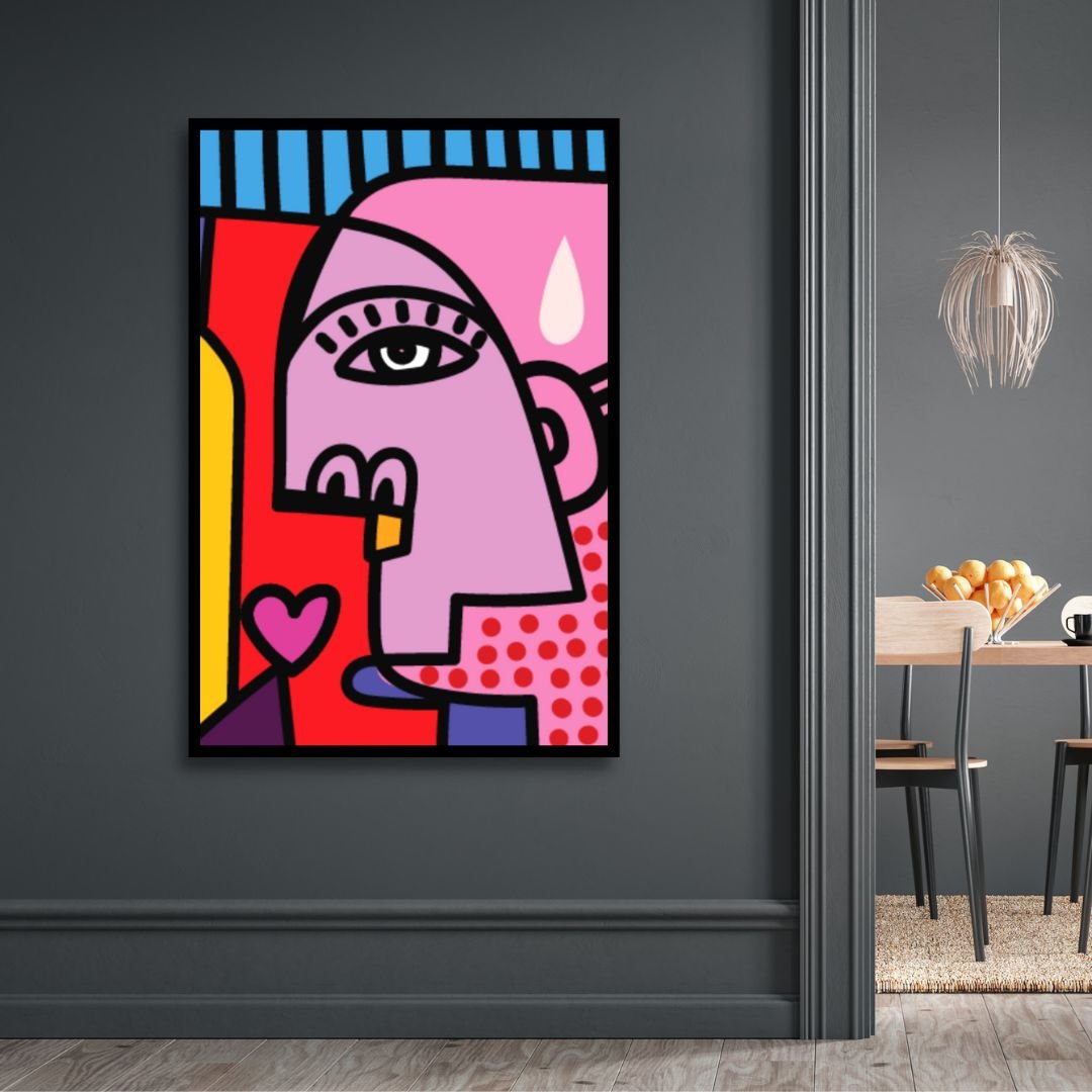 Colorful Cubism Style Abstract Faces Art - Designity Art