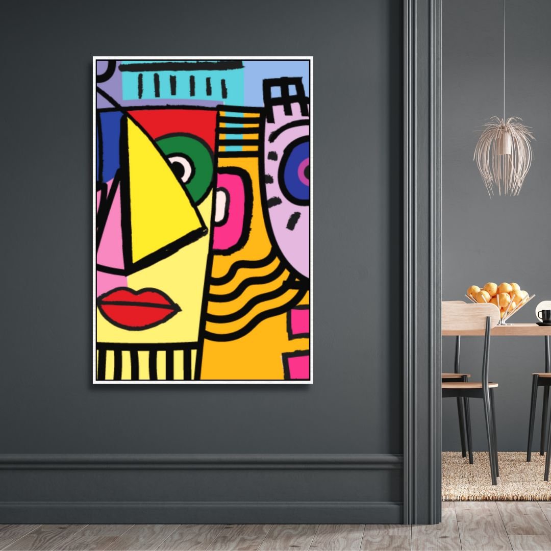 Colorful Cubism Style Abstract Faces Art - Designity Art