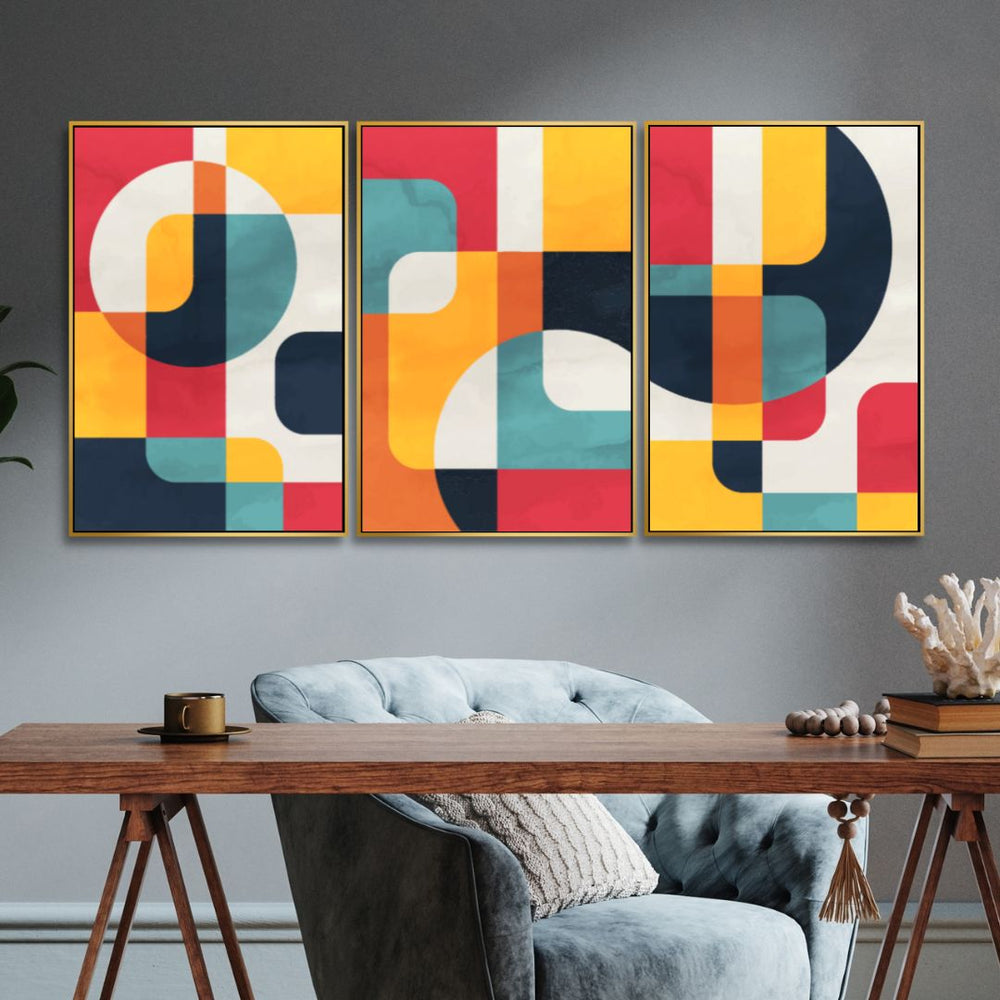 Colorful Geometric Shapes Abstract Art - Designity Art
