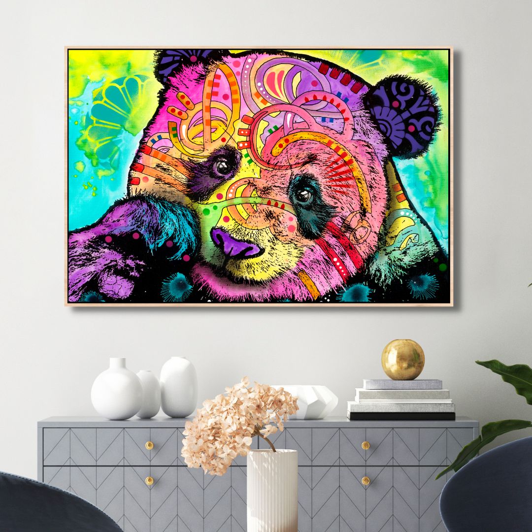 Colorful Panda Pop Art Canvas Wall Art - Designity Art