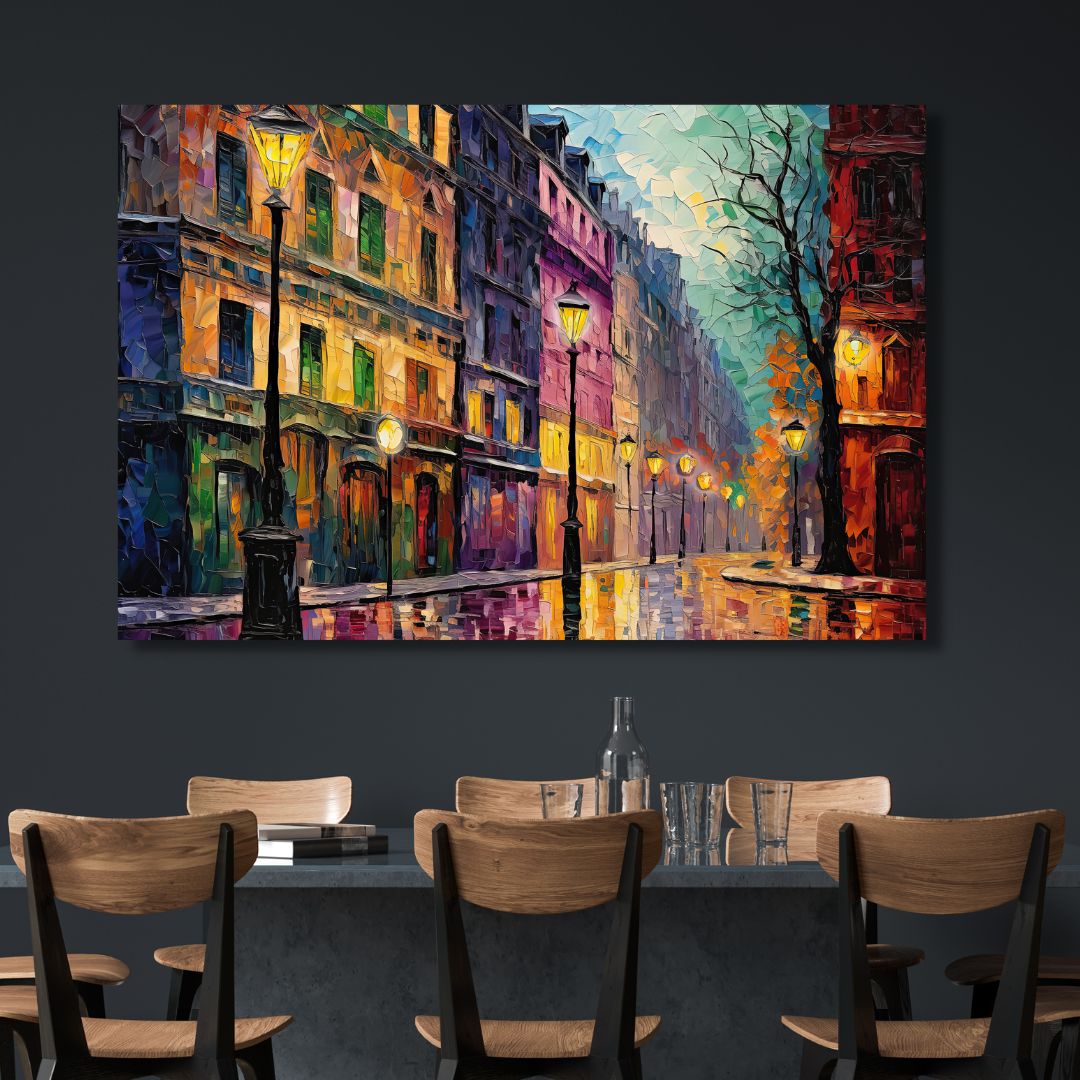 Colorful Paris Street Abstract Wall Art - Designity Art