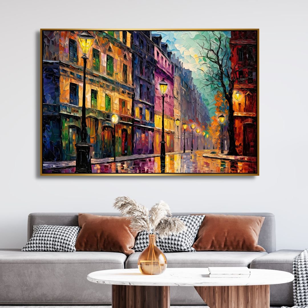 Colorful Paris Street Abstract Wall Art - Designity Art