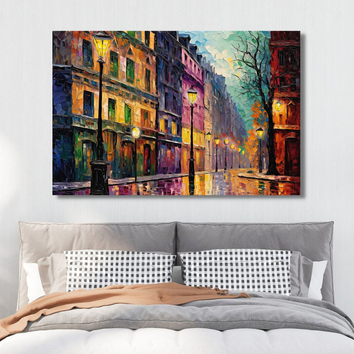 Colorful Paris Street Abstract Wall Art - Designity Art