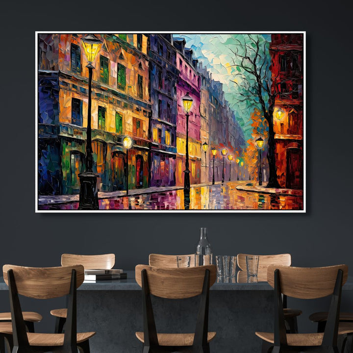 Colorful Paris Street Abstract Wall Art - Designity Art