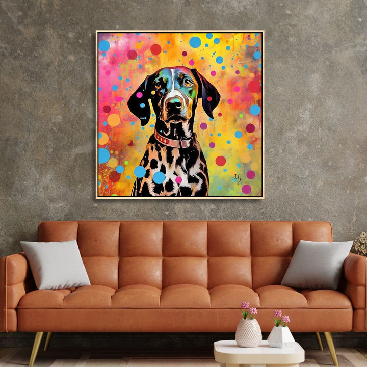 Colorful Spotted Dalmatian Canvas Wall Art - Designity Art