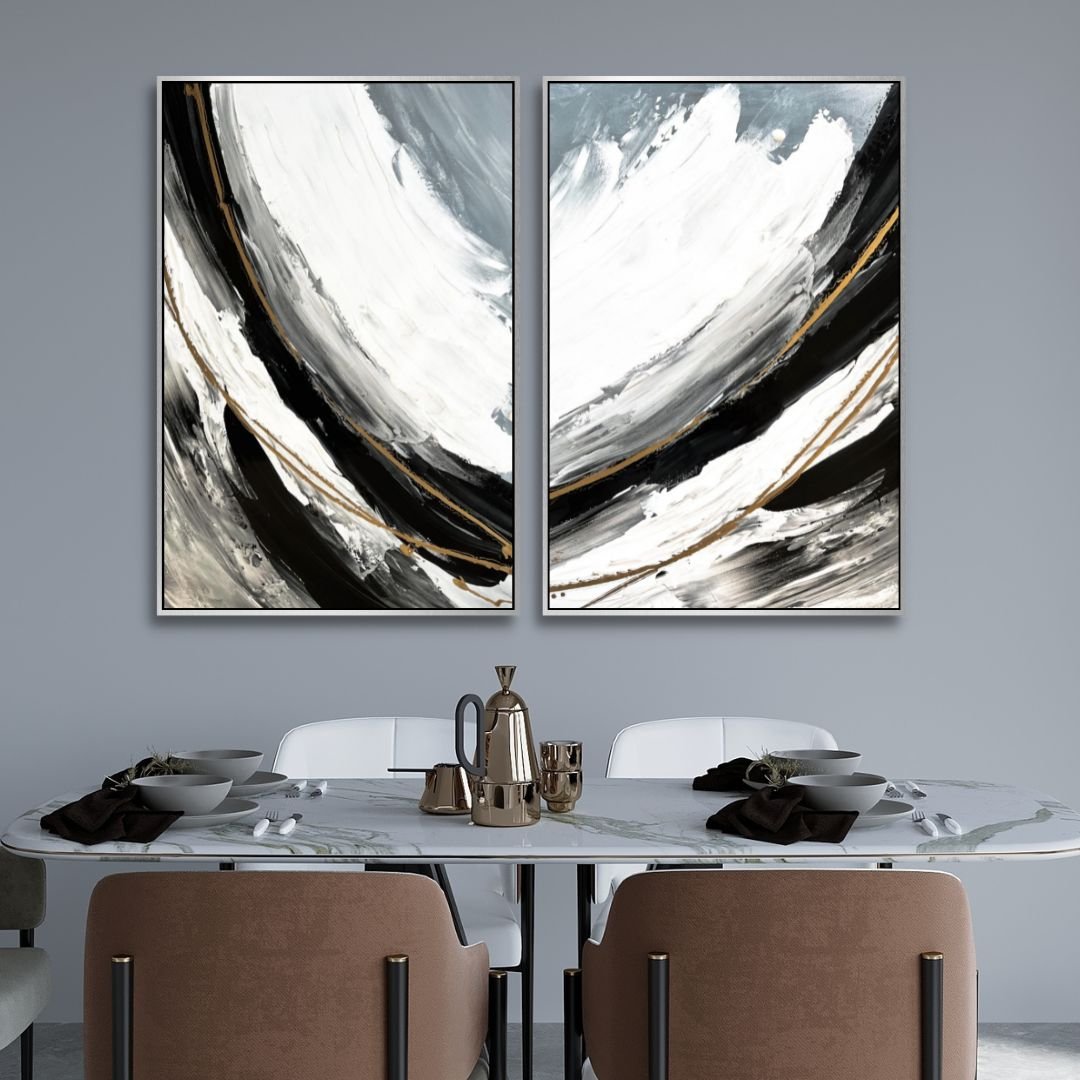 Contemporary Black, White and Gray Abstract Art - Designity Art