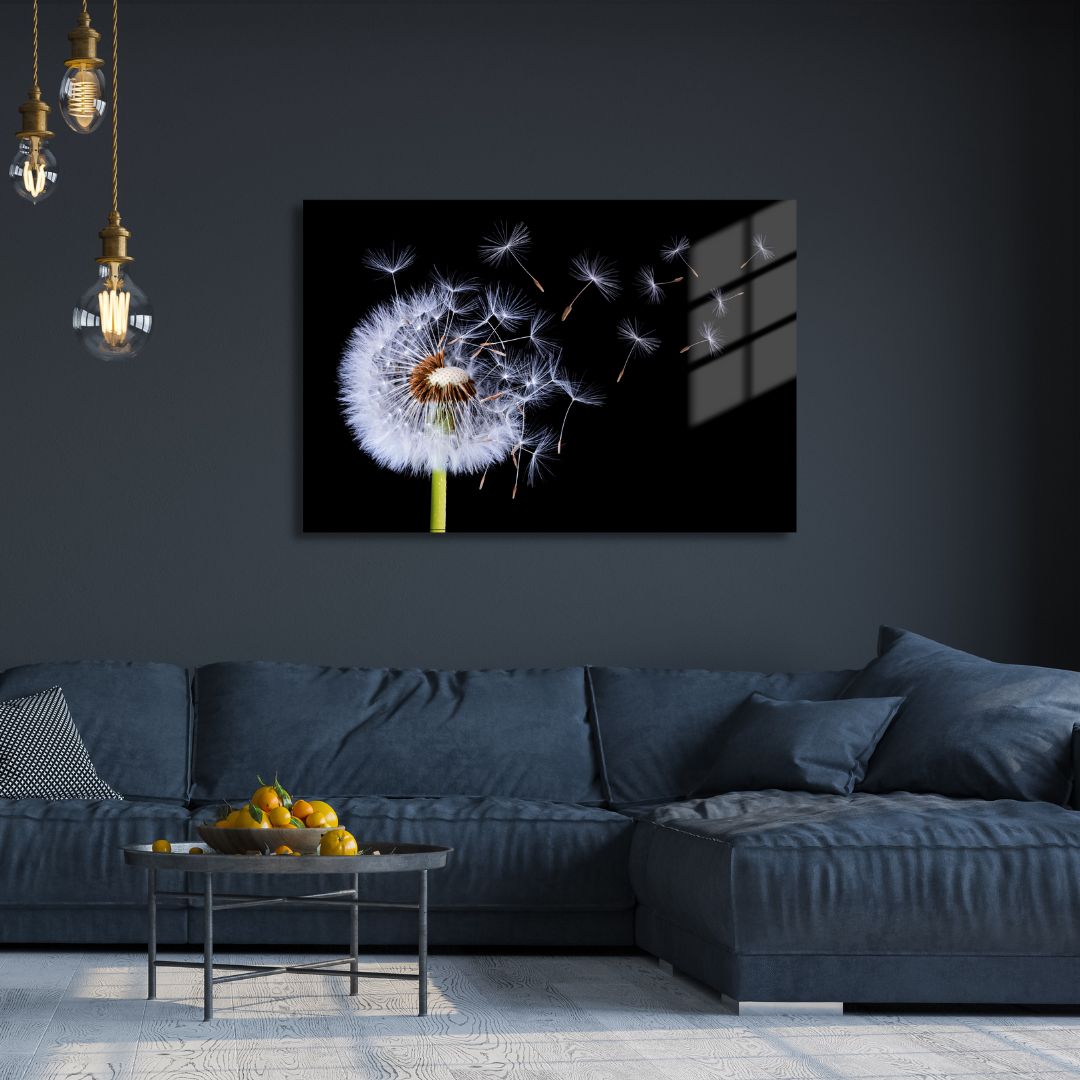 Dandelion Blowing Acrylic Glass Art - Designity Art