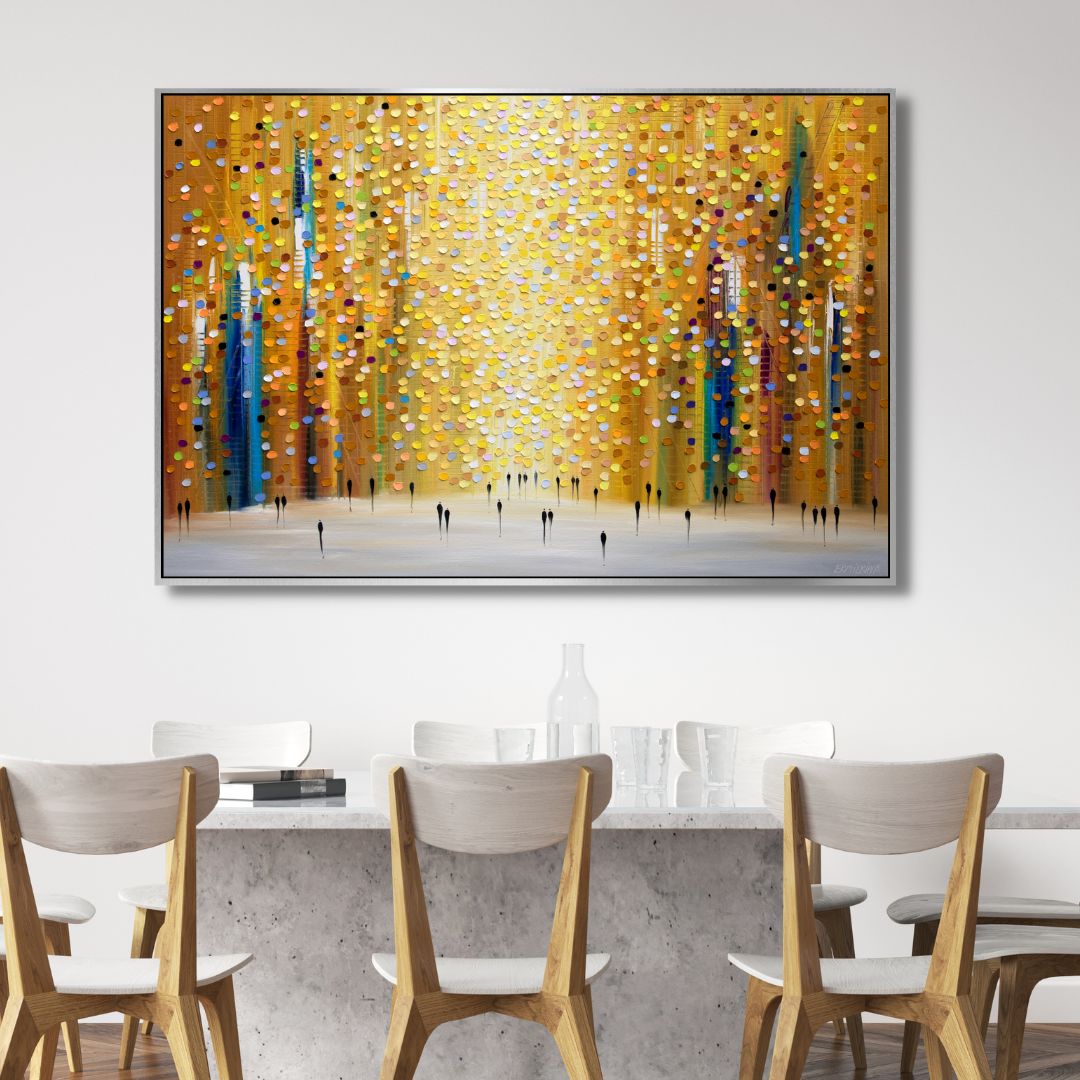 "Dusk's Embrace" Abstract Canvas Wall Art - Designity Art