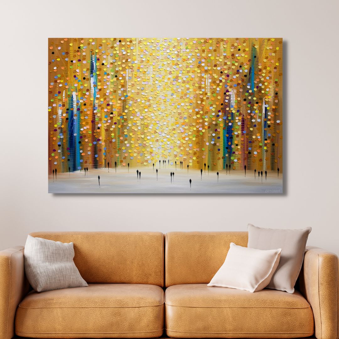 "Dusk's Embrace" Abstract Canvas Wall Art - Designity Art