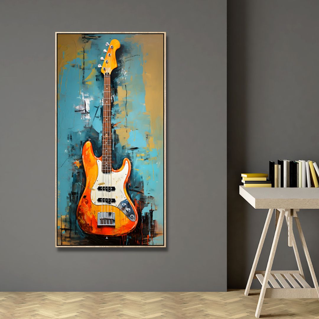 Electric Guitar Abstract Canvas Wall Art - Designity Art