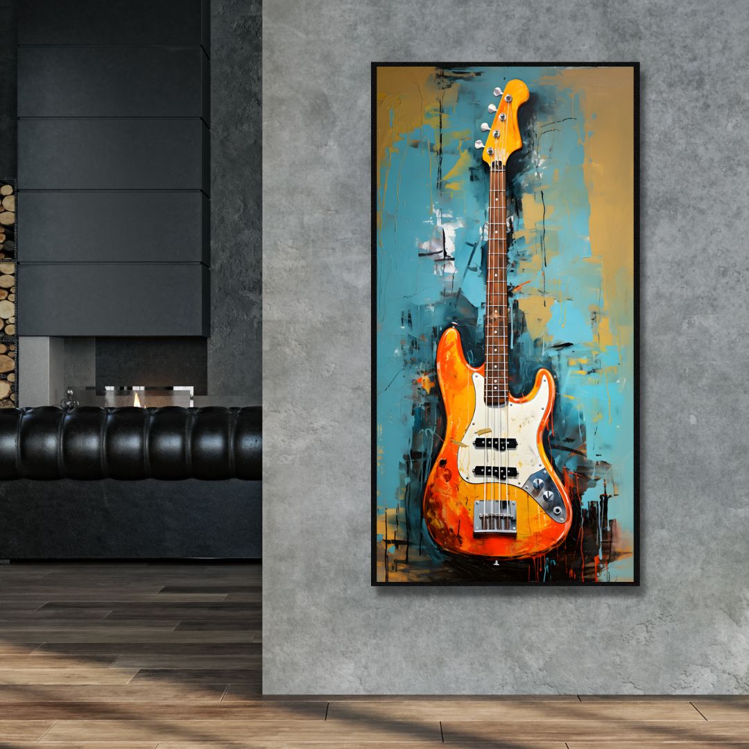 Electric Guitar Abstract Canvas Wall Art - Designity Art