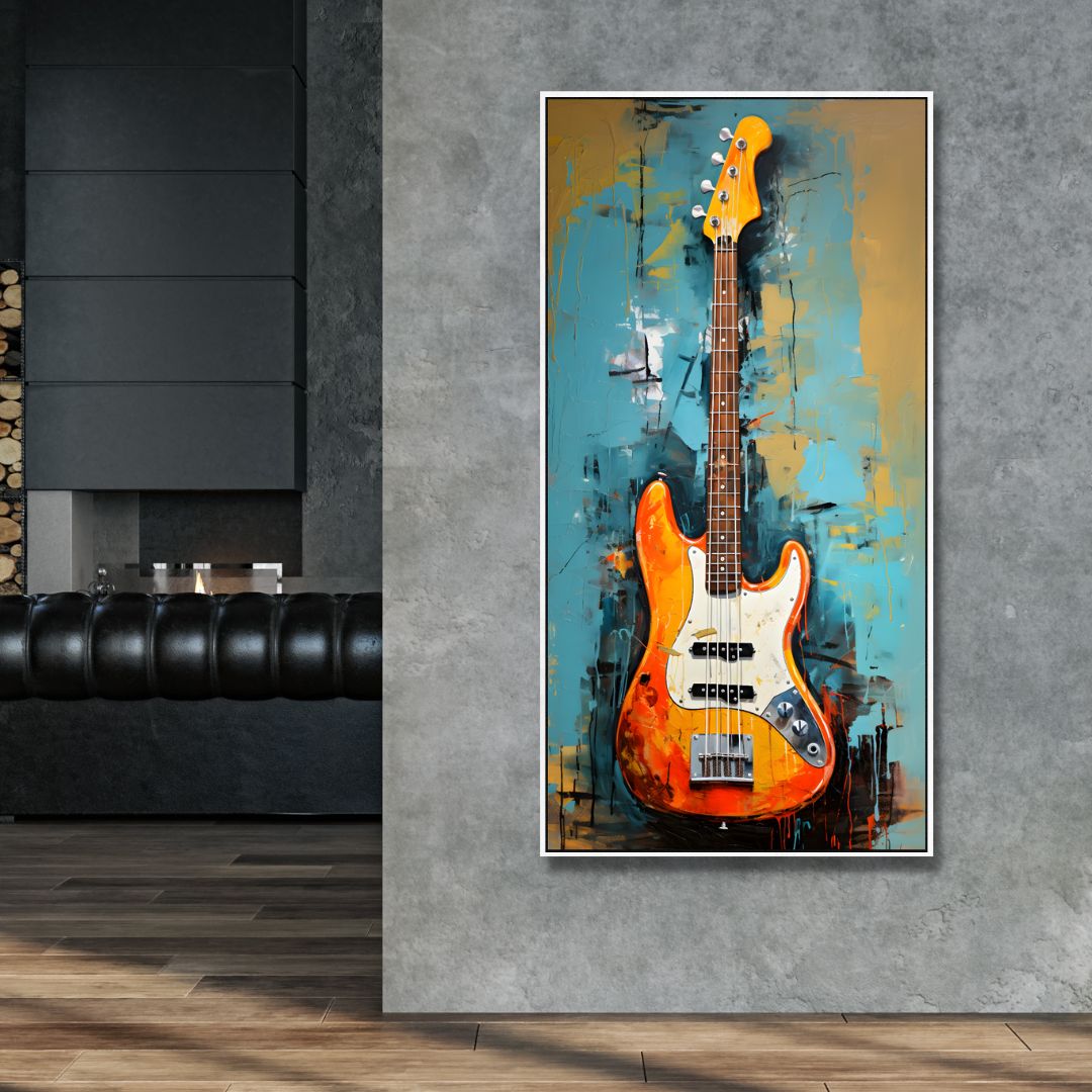 Electric Guitar Abstract Canvas Wall Art - Designity Art