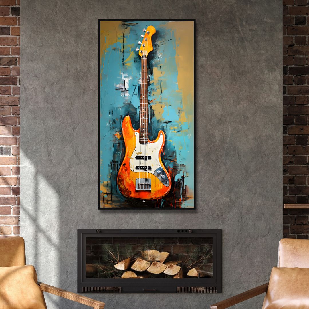 Electric Guitar Abstract Canvas Wall Art - Designity Art