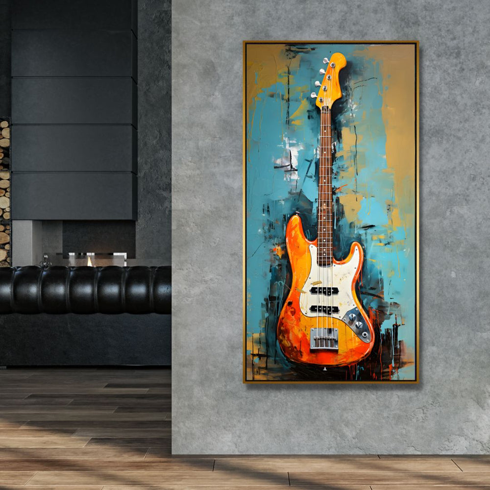 Electric Guitar Abstract Canvas Wall Art - Designity Art