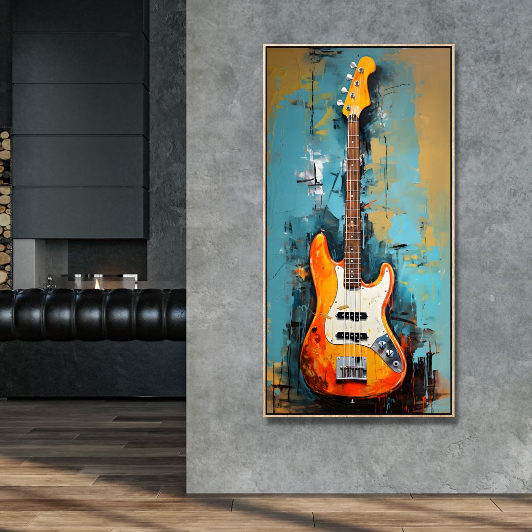 Electric Guitar Abstract Canvas Wall Art - Designity Art