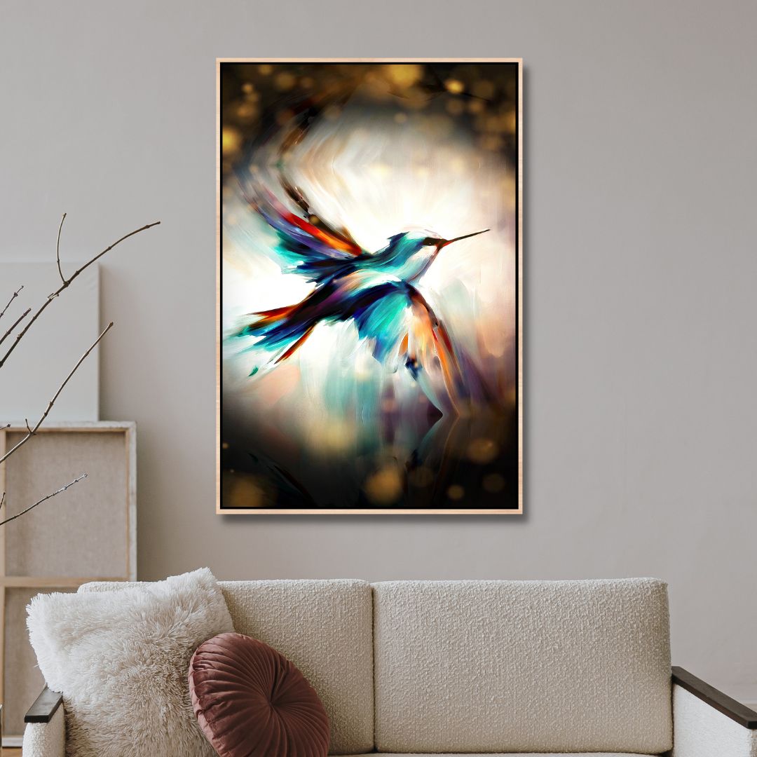 Flying Bird Abstract Canvas Wall Art - Designity Art